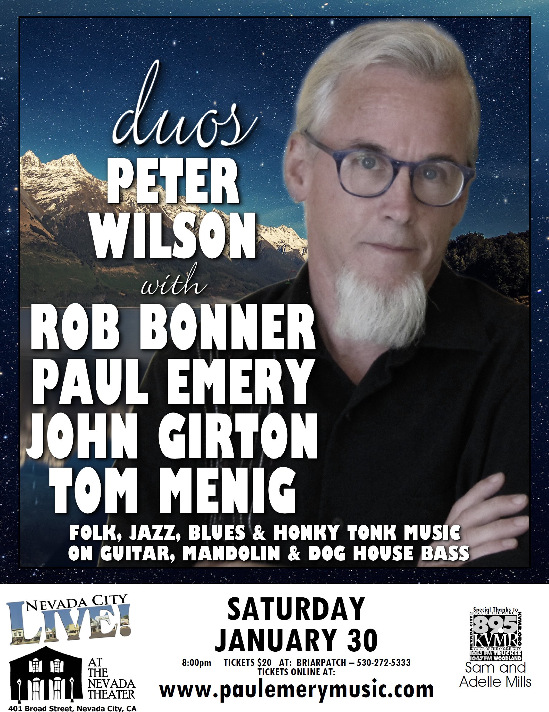 2016-01 - Nevada City Live - Peter Wilson Duos 8.5X11